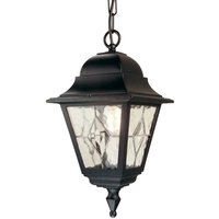 Elstead Lighting NR9-BLK Hängeleuchte Norfolk 1xE27 100W Druckguss-Aluminium schwarz, Glas H:51.5-60cm Ø18,4cm IP43 dimmbar höhenverstellbar von ELSTEAD