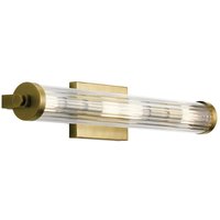 Lighting QN-AZORES4-NBR quintiesse Wandleuchte Azores E14 4x40W IP44 Naturmessing, Glas klar geriffelt H:11.5cm B:69.1cm dimmbar - Elstead von ELSTEAD