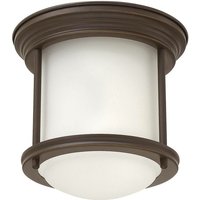 Elstead - Lighting qn-hadrian-mini-f-oz-opal quintiesse Deckenleuchte Hadrian E27 1x40W IP44 Stahl Bronze ölgerieben, Opalglas satiniert weiß von ELSTEAD