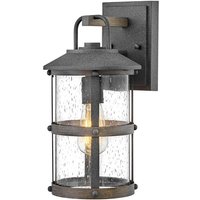 Lighting QN-LAKEHOUSE2-S-DZ quintiesse Wandleuchte Lakehouse E27 1x40W IP44 Altzink Treibholzgrau, Blasenglas klar H:36.6cm B:18.4cm dimmbar - Elstead von ELSTEAD