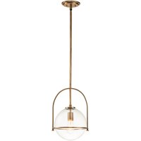 Elstead Lighting QN-SOMERSET-P-C-HB QUINTIESSE Hängeleuchte Somerset E27 1x40W Stahl Messing, Glas klar H:50.3cm-129.4cm Ø28.9cm dimmbar von ELSTEAD