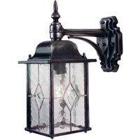 Elstead Lighting WX2 Wandleuchte Wexford 1xE27 100W IP43 Metall schwarz / silber , Glas H:37cm B:15,9cm dimmbar von ELSTEAD