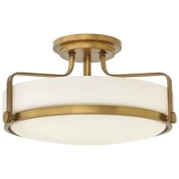 Elstead - Lighting hk-harper-sfm-hb Hinkley Deckenleuchte harper E27 3x60W Stahl Messing, Glas Opal geätzt H:25.3cm B:45.6cm Ø45.6cm dimmbar, mit von ELSTEAD