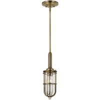 Lighting qn-urbanrest-mp quintiesse Hängeleuchte Urban Restoration E27 1x40W IP44 antik Messing dunkel, Glas klar H:45.3cm-152cm Ø14cm dimmbar von ELSTEAD