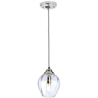 Lighting tiber-p-clear Hängeleuchte Tiber E27 40W Stahl Glas, Nickel poliert H:33.7cm-219.2cm Ø17.5cm dimmbar höhenverstellbar - Elstead von ELSTEAD