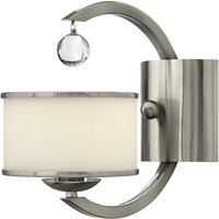 Monaco - 1 Licht Wandleuchte gebürstet Nickel Glasschirm, E14 - Elstead von ELSTEAD