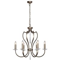 Kronleuchter Hängelampe Deckenleuchte Messing Kristalle d 65 cm Bronze 6 Flammig Kronleuchter Hängelampe Deckenleuchte Messing Kristalle d 65 cm Bronze 6 Flammig von ELSTEAD