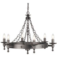 Elstead Warwick - 6 Light Chandelier Graphite Black Finish, E14 Elstead Warwick - 6 Light Chandelier Graphite Black Finish, E14 von ELSTEAD