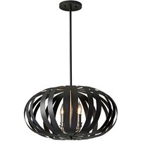 Woodstock - 4 Light Medium Spherical Cage Deckenleuchter Pendelleuchte Schwarz, E14 - Elstead von ELSTEAD