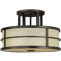 Fusion - 3 Light Semi Flush Deckenleuchte Bronze, E27 - Elstead von ELSTEAD