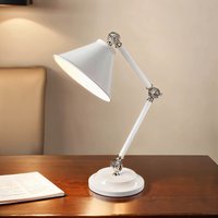 Gelenk Schreibtischlampe Industrie Design Weiß von ELSTEAD