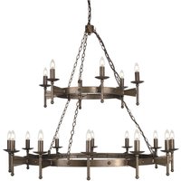 Großer Kronleuchter Schmiedeeisen Mittelalter Design von ELSTEAD