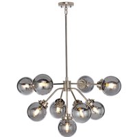 Hängelampe Grau Nickel 9x E14 Metall Glas LILINIA von ELSTEAD