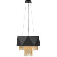 Hängelampe Modern Design Schwarz Gold Metall VENINA von ELSTEAD