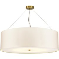 Hängelampe Stoff rund Ø86cm in Creme Messing blendarm von ELSTEAD