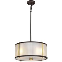 Hängeleuchte rund 40 cm Jugendstil Glas Stahl 3x E27 von ELSTEAD