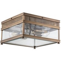 Lighting holborn-f-db Deckenleuchte holborn E27 2x60W IP44 Solides Messing Dunkle Bronze, Glas klar H:16.5cm B:30cm dimmbar - Elstead von ELSTEAD