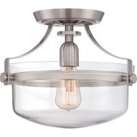 Industrie Deckenleuchte ALONSO Nickel Ø33cm Lampe von ELSTEAD