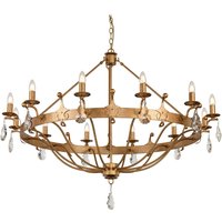 Kronleuchter CAMELOT 10 Gold Ø116cm kürzbar Lampe