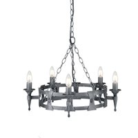 Kronleuchter CAMELOT 7 in Silber Antik Ø52cm Lampe von ELSTEAD