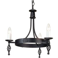 Kronleuchter Esstisch Schwarz Metall Rustikal Ø48cm von ELSTEAD