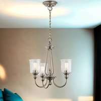 Kronleuchter Jugendstil Glas Metall 3x E27 LIODA von ELSTEAD