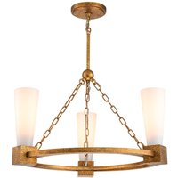 Kronleuchter Ring Metall Glas B: 66 cm H: max. 188 cm 3x E27 von ELSTEAD