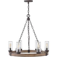 Kronleuchter außen Ø 61 cm IP44 E14 Metall Glas Ring von ELSTEAD