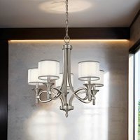 Kronleuchter mit Schirm Glas Leinen Metall CANELADO von ELSTEAD