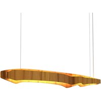 LED Hängelampe Esstisch Teakholz Furnier 140 cm lang XXL von ELSTEAD