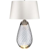 Lena 2-flammige Tischlampe in Rauchglas mit cremefarbenem Schirm von ELSTEAD