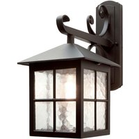 Elstead - Lighting BL19-BLACK Wandleuchte Winchester 1xE27 100W IP43 Aluminium-Druckguß schwarz, Glas H:40cm B:18,5cm dimmbar von ELSTEAD