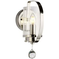 Lighting CASSIE1 Wandleuchte Cassie 1xE14 60W Stahl poliert, vernickelt H:30,3cm B:12,7cm dimmbar - Elstead von ELSTEAD