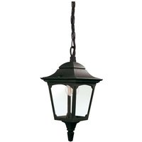 Elstead - Lighting CPM9-BLACK Hängeleuchte chapel mini E27 1x60W IP44 Aluminiumguss schwarz, Glas klar H:49.5-96.5cm Ø17cm dimmbar von ELSTEAD