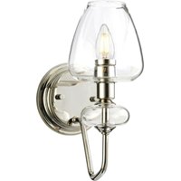 Lighting DL-ARMAND1-PN Wandleuchte Armand 1xE14 40W Stahl poliert, vernickelt mit Klarglas Schatten, Klarglas H:30,8cm B:13,4cm dimmbar - Elstead von ELSTEAD