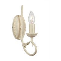 Lighting OV1-IVORY-GOLD Wandleuchte Olivia 1xE14 60W Metall Ivory / Gold H:27cm B:8,5cm dimmbar - Elstead von ELSTEAD