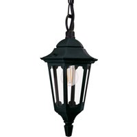 Lighting PR9-BLACK Hängeleuchte parish E27 1x60W IP44 Aluminiumguss schwarz, Glas H:57-104cm B:23cm Ø20.5cm dimmbar - Elstead von ELSTEAD