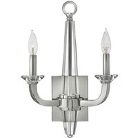 Lighting QN-ASCHER2 quintiesse Wandleuchte Ascher E14 2x40W Stahl, Nickel poliert H:45cm B:30.5cm dimmbar - Elstead von ELSTEAD