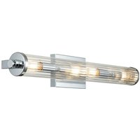 Lighting QN-AZORES4-PC quintiesse Wandleuchte Azores E14 4x40W IP44 Chrom poliert, Glas klar geriffelt H:11.5cm B:69.1cm dimmbar - Elstead von ELSTEAD