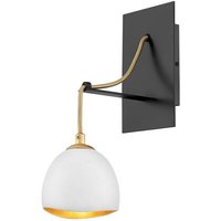 Lighting QN-NULA1 quintiesse Wandleuchte Nula E14 (golf ball) 1x40W Muschel & Stahl weiß / Gold H:33cm B:12.7cm dimmbar - Elstead von ELSTEAD