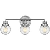 Lighting QN-POPPY3-PC-BATH quintiesse Wandleuchte Poppy E27 3x40W IP44 Stahl Chrom poliert, Blasenglas klar H:25cm B:61.5cm dimmbar - Elstead von ELSTEAD