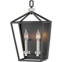 Lighting QN-STINSON2-BK quintiesse Wandleuchte Stinson E14 2x40W Stahl & Kristall, schwarz, Nickel poliert H:43.1cm B:25.4cm dimmbar - Elstead von ELSTEAD