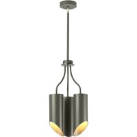 Lighting QUINTO3-GPN Kronleuchter Quinto 3xE27 Nickel poliert, dunkelgrau H:49,6cm Ø:26,8cm dimmbar höhenverstellbar - Elstead von ELSTEAD