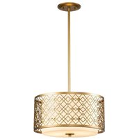 Lighting ZIGGY-2P-M-LG Hängeleuchte ziggy E27 2x60W Stahl Gold lackiert, Glas H:117,5cm Ø40.6cm dimmbar - Elstead von ELSTEAD