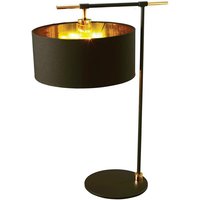 Lighting balance-tl-bkpb Tischleuchte balance E27 1x60W Stahl schwarzes/poliertes Messing, Polycotton mit schwarz, gold L:46.9cm H:65.6cm B:33.5cm von ELSTEAD