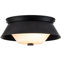 Lighting bowtie-f-mb Badezimmerleuchte Deckenleuchte bowtie E14 2x40W IP44 Stahl mattschwarz, Opalglas weiß H:10.2cm B:25.4cm dimmbar - Elstead von ELSTEAD