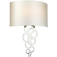 Lighting curtis-large-pc Wandleuchte Curtis 2xE27 60W Stahl chrom poliert, Kunstseide Elfenbein H:52,1cm B:39cm dimmbar - Elstead von ELSTEAD