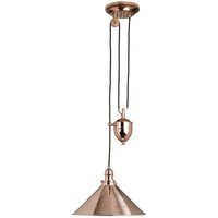 Elstead - Lighting pv-p-cpr Hängeleuchte Provence 1xE27 100 Baustahl poliertes Kupfer H:96cm-180cm Ø:37cm dimmbar höhenverstellbar von ELSTEAD