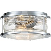 Lighting qn-ashlandbay-f-pc-bath quintiesse Deckenleuchte Ashland Bay E27 2x40W IP44 Chrom poliert, geripptes Glas klar L:30.5cm H:15.4cm Ø30.5cm von ELSTEAD