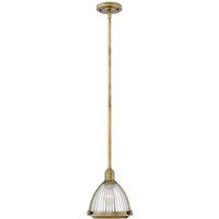 Lighting qn-elroy-hb quintiesse Hängeleuchte Elroy E27 1x40W Stahl Messing, geripptes Glas klar H:46.6cm-107.6cm Ø24.8cm dimmbar höhenverstellbar von ELSTEAD